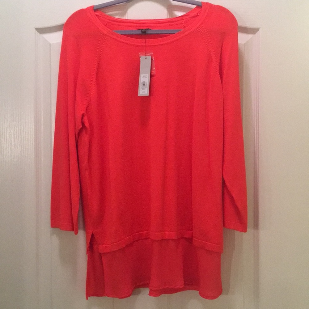 Apt 9 Coral Sweater w/ Chiffon Bottom Detail - XL